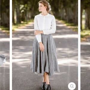 Son de Flor Twill Linen Classic Skirt